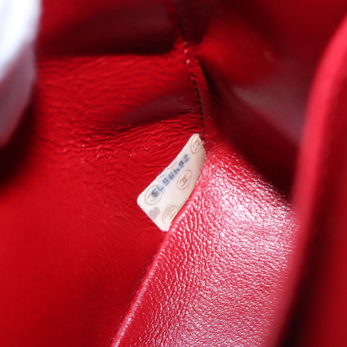 CHANEL Matelasse Chain Shoulder Bag Cotton Red Gold CC 99908