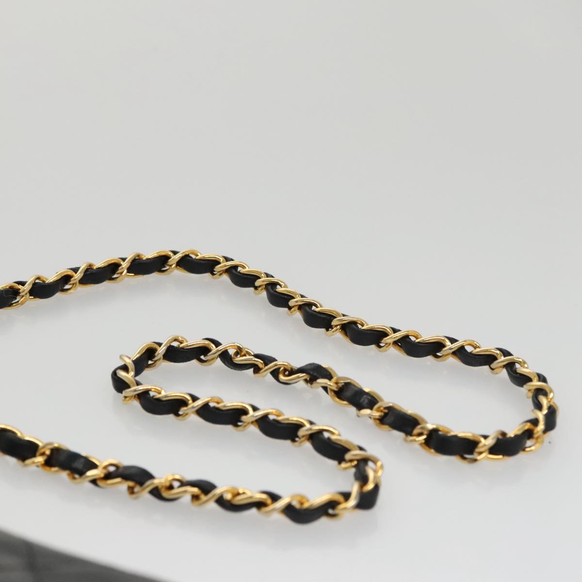 CHANEL Matelasse 25 Chain Diana Shoulder Bag Patent Black Gold CC 99928