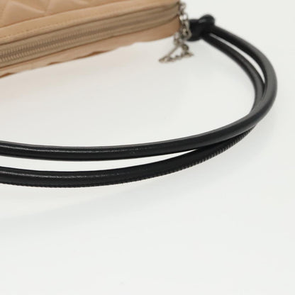 CHANEL Cambon Line Shoulder Bag Leather Beige Silver CC 99937