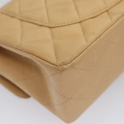CHANEL Matelasse 25 Chain Shoulder Bag Lamb Skin Beige Gold CC 99970SA
