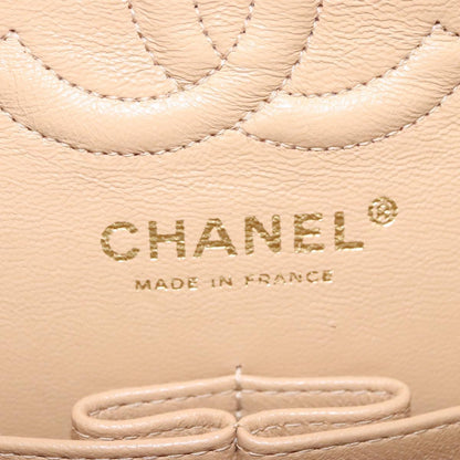 CHANEL Matelasse 25 Chain Shoulder Bag Lamb Skin Beige Gold CC 99970SA