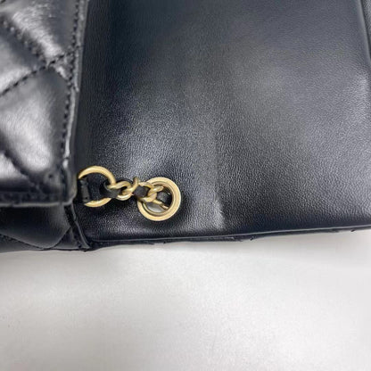 Chanel 21B Pearl Crush Mini Square Flap Bag Black GHW