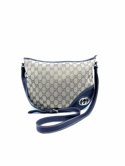 GUCCI Brown Canvas, Leather Monogram Handbag