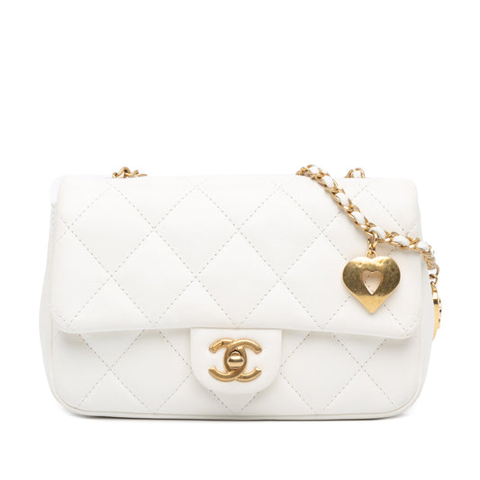 Chanel Sac Mini Quilted Lambskin Heart Charms Flap