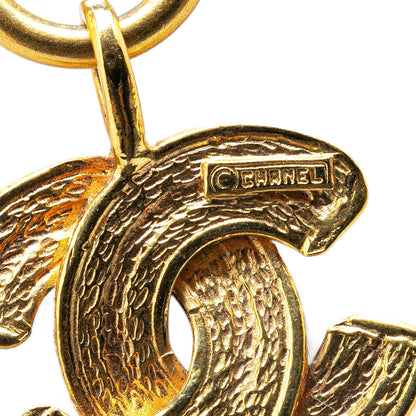 Gold Chanel Gold Plated Quilted CC Pendant Necklace