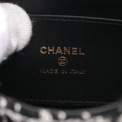 Black Chanel Nano Tweed Kelly Clutch on Chain Satchel