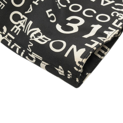 Black Chanel By the Sea Line Coco Print Canvas Beach Tote