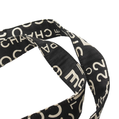 Black Chanel By the Sea Line Coco Print Canvas Beach Tote