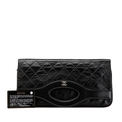 Black Chanel Large Shiny Crumpled Calfskin 31 Clutch
