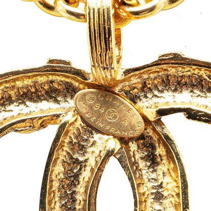 Gold Chanel Gold Plated CC Bullet Long Necklace