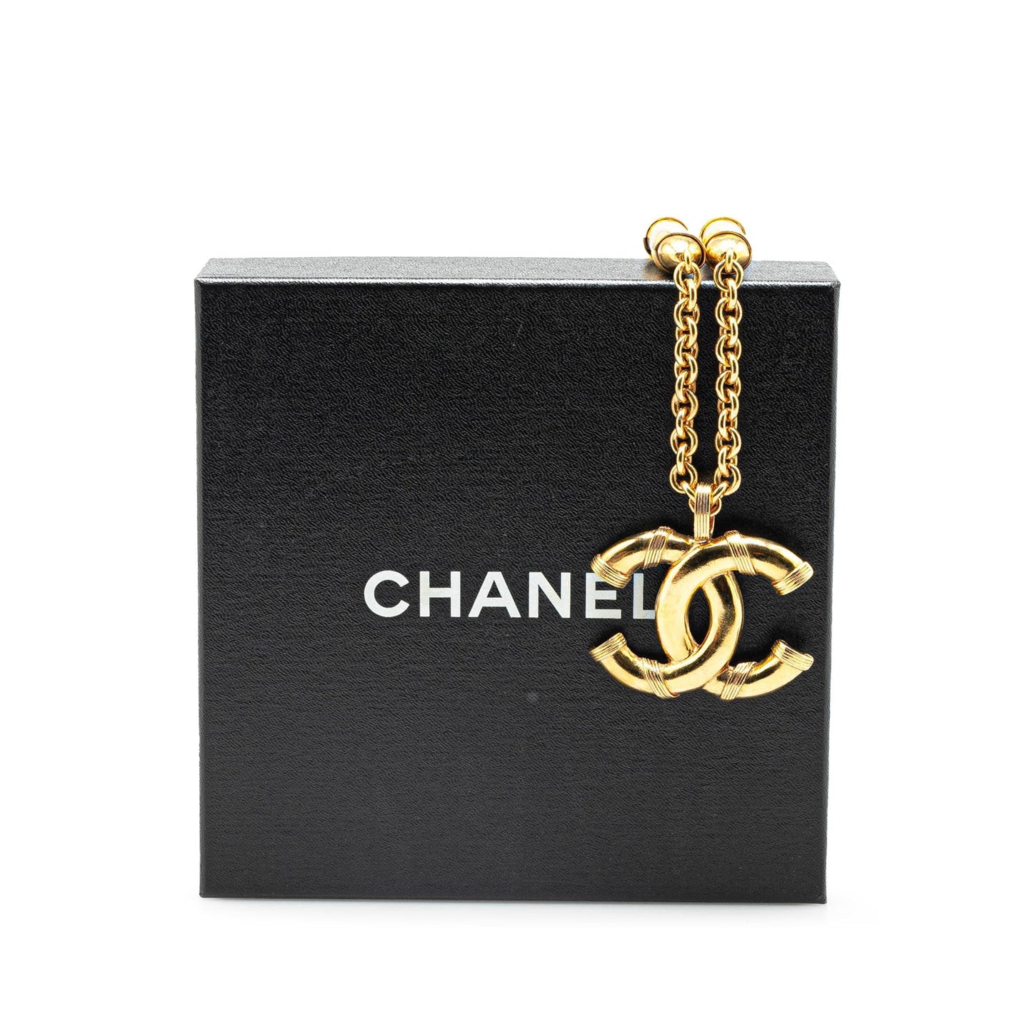 Gold Chanel Gold Plated CC Bullet Long Necklace