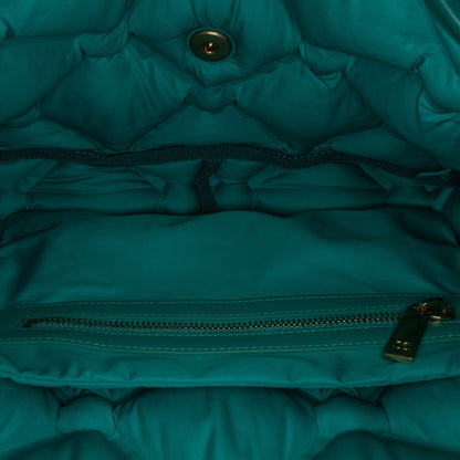 Blue Chanel Small Iridescent Calfskin Chesterfield Flap Shoulder Bag