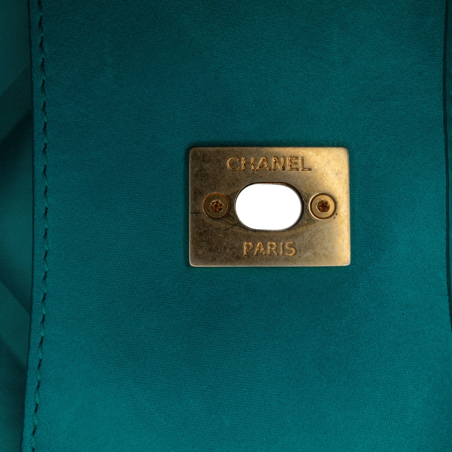 Blue Chanel Small Iridescent Calfskin Chesterfield Flap Shoulder Bag