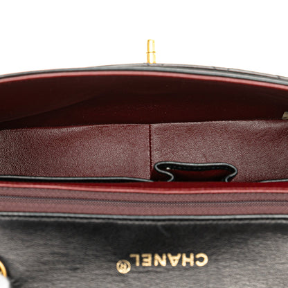 Black Chanel CC Bicolor Quilted Lambskin Single Flap Shoulder Bag