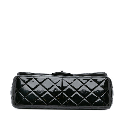 Black Chanel Jumbo Classic Patent Double Flap Shoulder Bag
