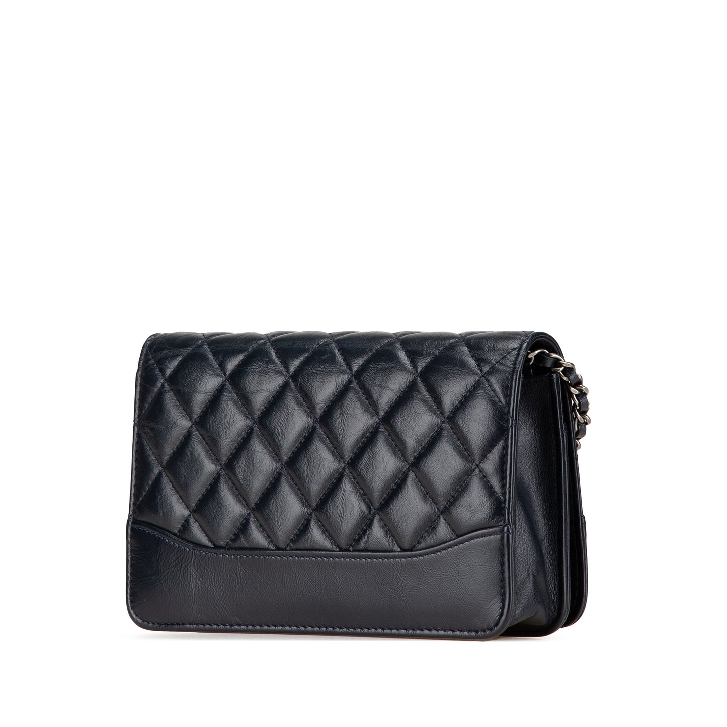 Black Chanel Quilted Aged Calfskin Gabrielle Wallet On Chain Crossbody Bag