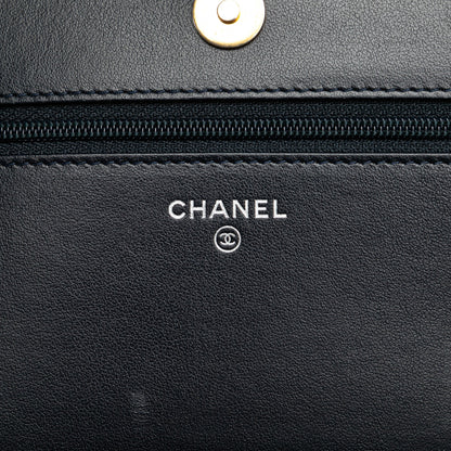 Black Chanel Quilted Aged Calfskin Gabrielle Wallet On Chain Crossbody Bag
