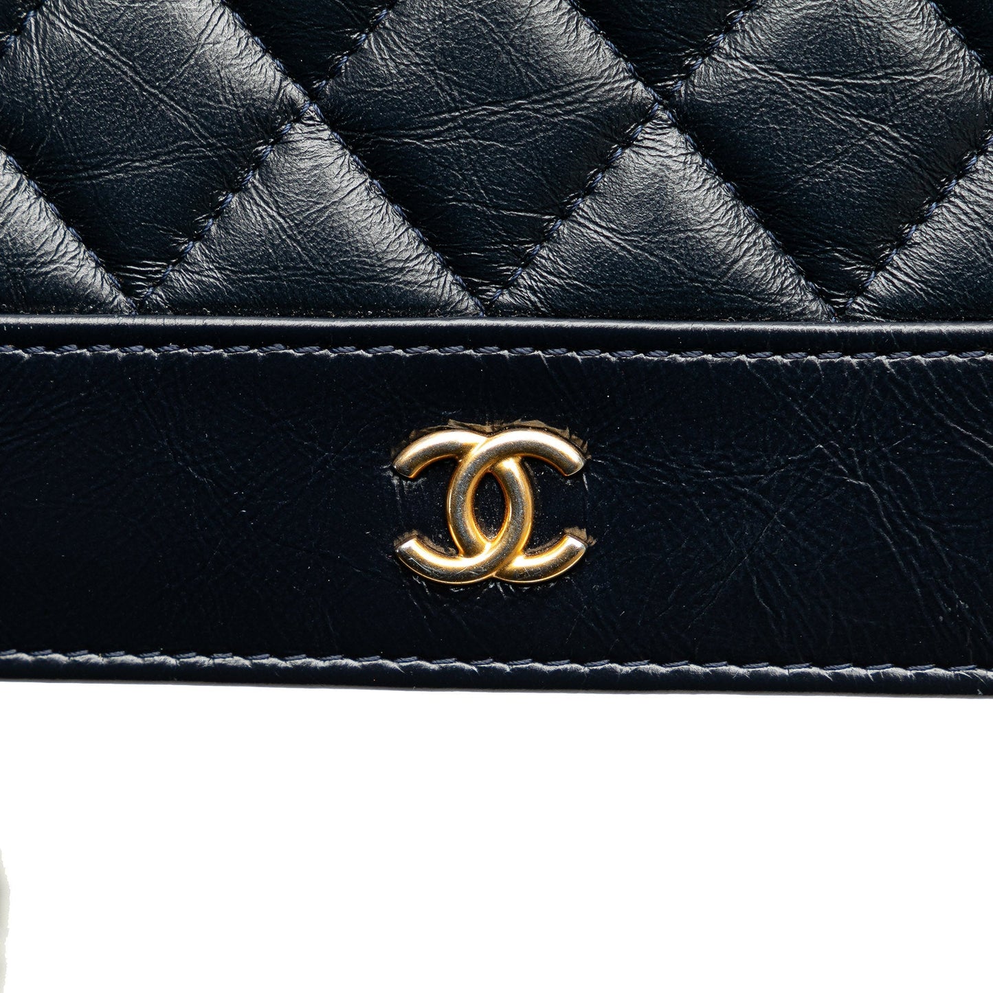 Black Chanel Quilted Aged Calfskin Gabrielle Wallet On Chain Crossbody Bag