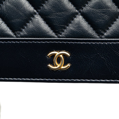 Black Chanel Quilted Aged Calfskin Gabrielle Wallet On Chain Crossbody Bag