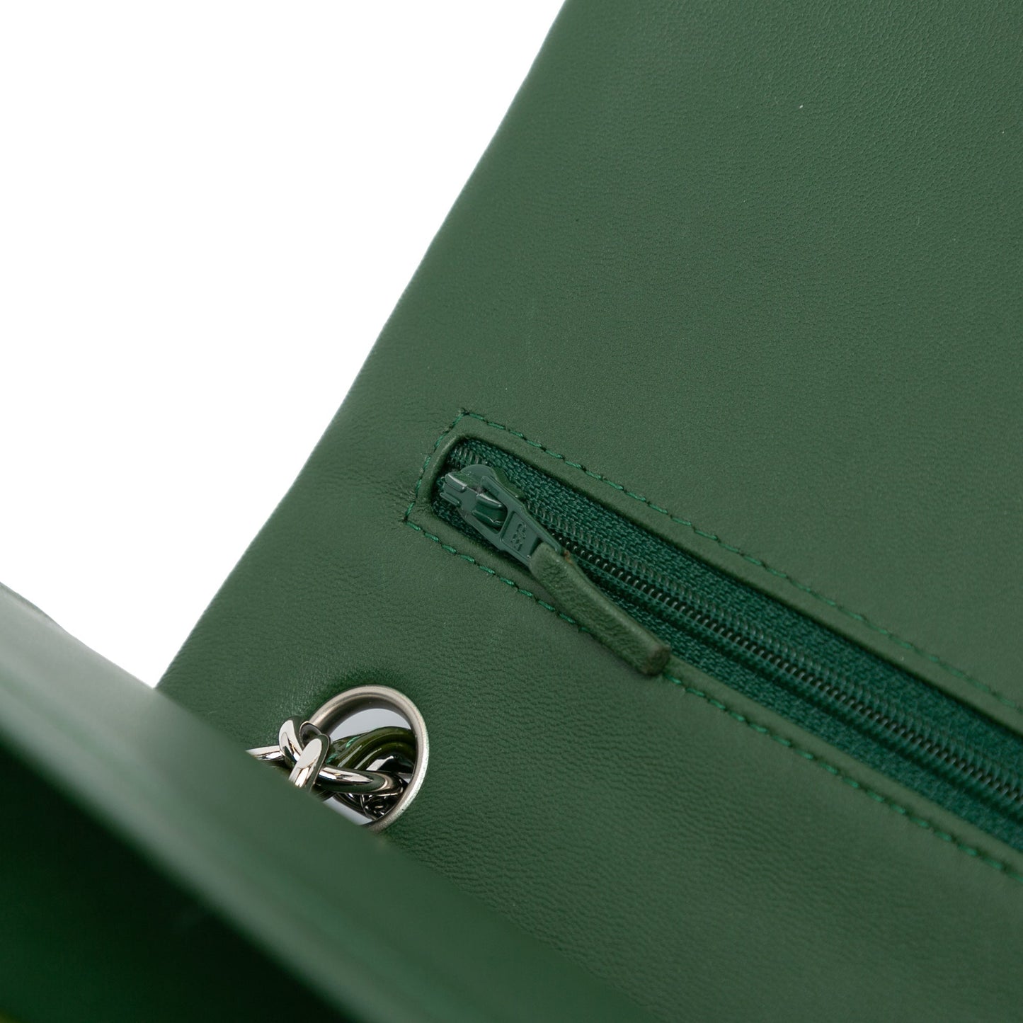 Green Chanel Jumbo Classic Patent Double Flap Shoulder Bag