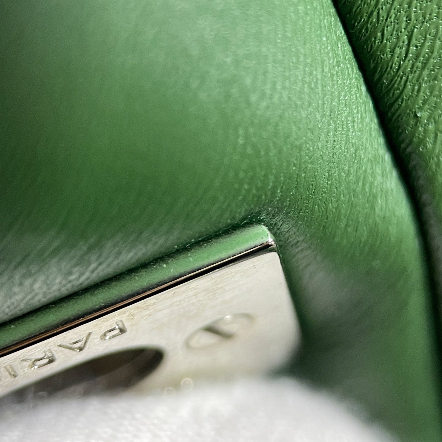 Green Chanel Jumbo Classic Patent Double Flap Shoulder Bag
