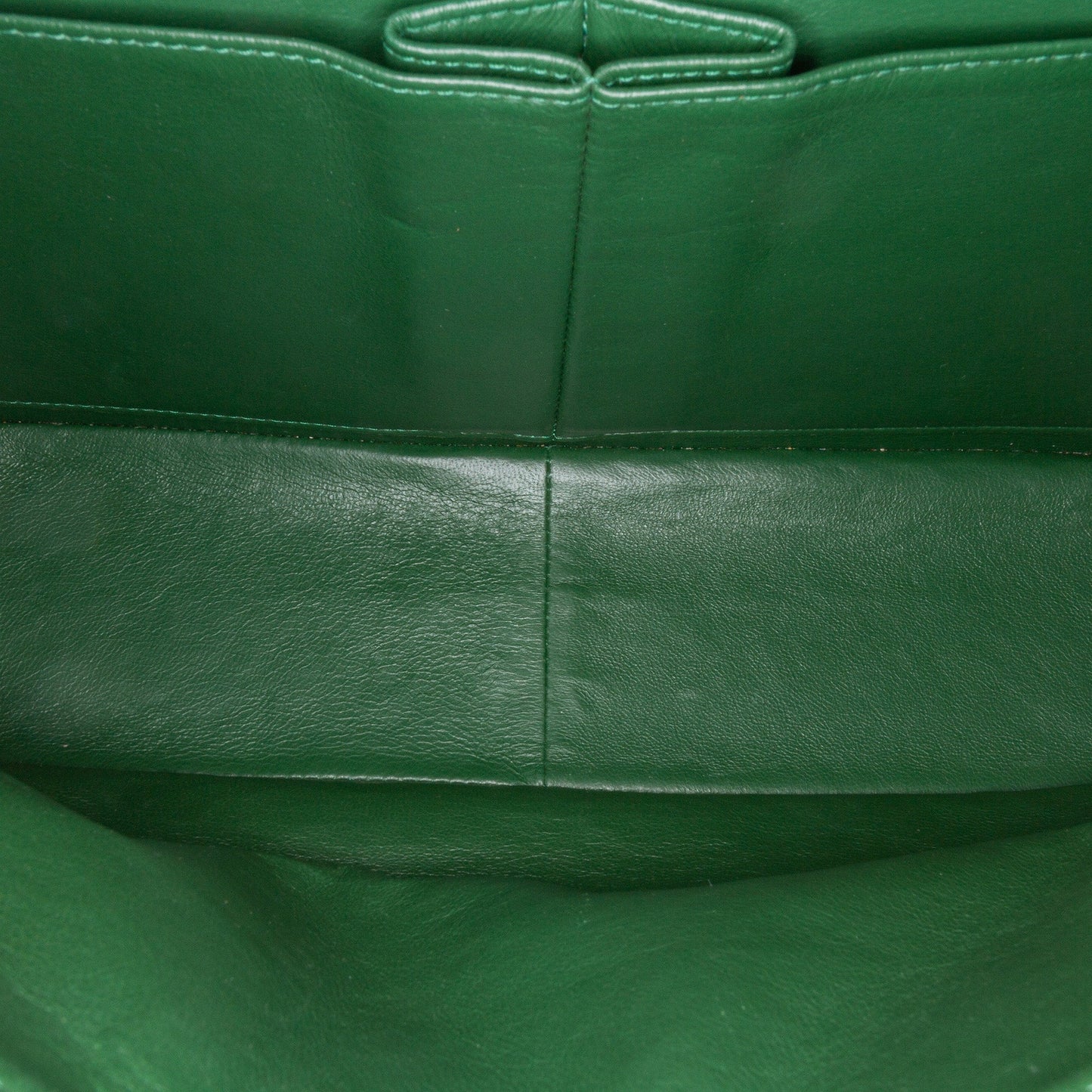 Green Chanel Jumbo Classic Patent Double Flap Shoulder Bag