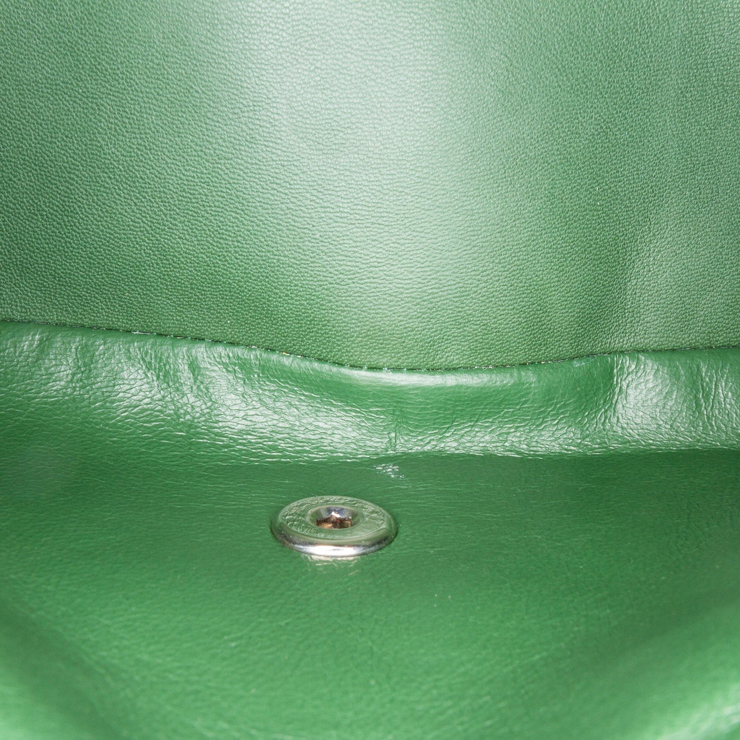Green Chanel Jumbo Classic Patent Double Flap Shoulder Bag