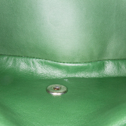 Green Chanel Jumbo Classic Patent Double Flap Shoulder Bag