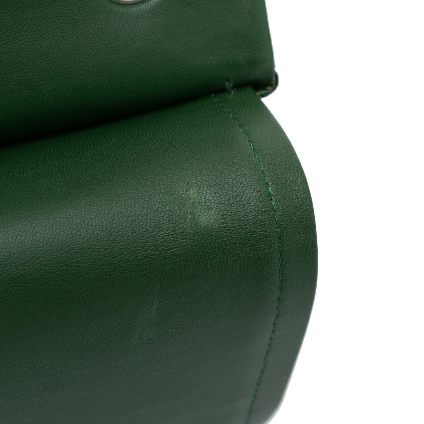 Green Chanel Jumbo Classic Patent Double Flap Shoulder Bag