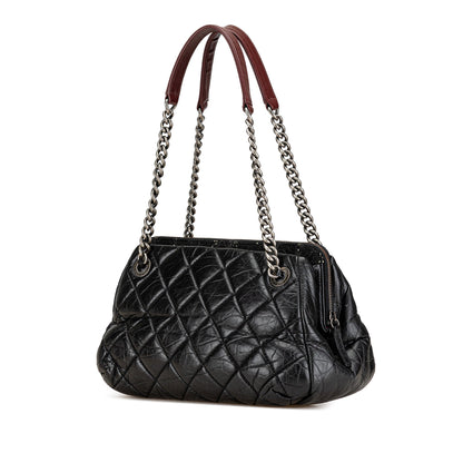 Black Chanel Aged Calfskin Portobello Bowler Bag