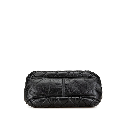 Black Chanel Aged Calfskin Portobello Bowler Bag