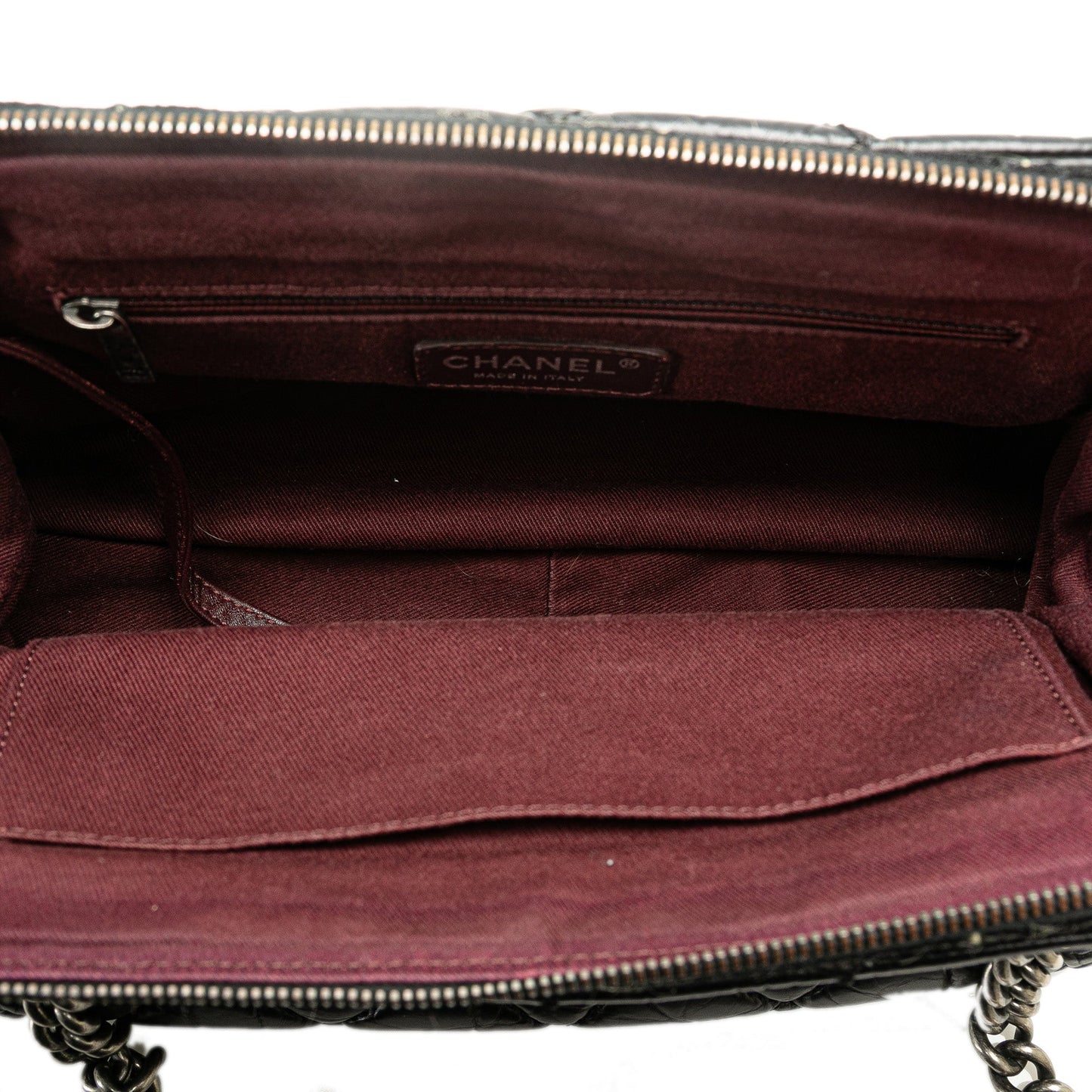 Black Chanel Aged Calfskin Portobello Bowler Bag