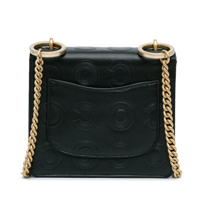 Black Chanel Mini Square Coco Embossed Calfskin Flap Crossbody Bag