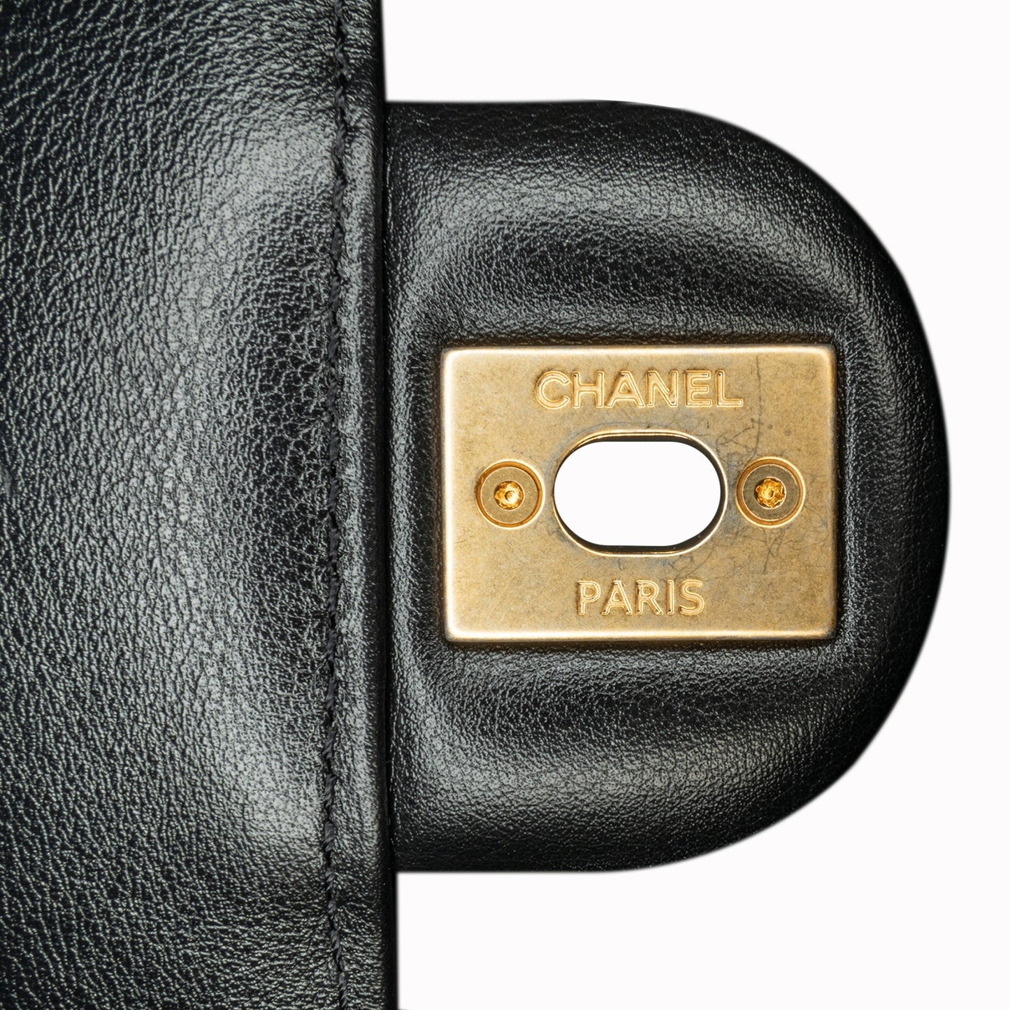 Black Chanel Mini Square Coco Embossed Calfskin Flap Crossbody Bag