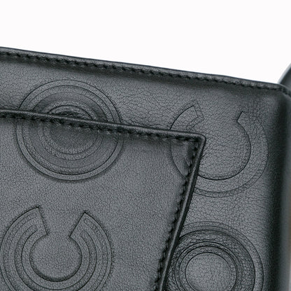 Black Chanel Mini Square Coco Embossed Calfskin Flap Crossbody Bag