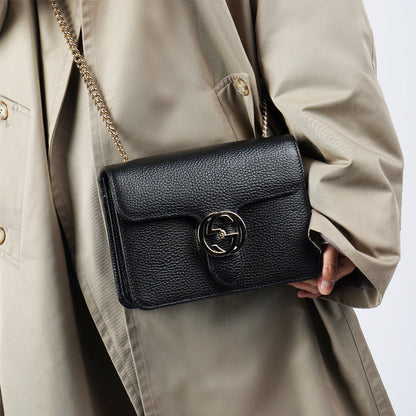 (WMNS) Gucci Leather Organ Satchel Single Shoulder Bag Black 510304-CAO0G-1000