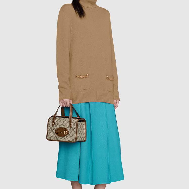 (WMNS) Gucci Canvas Horsebit 1955 Old Flower Logo Single-Shoulder Bag Mini Brown 645453-92TCG-8563
