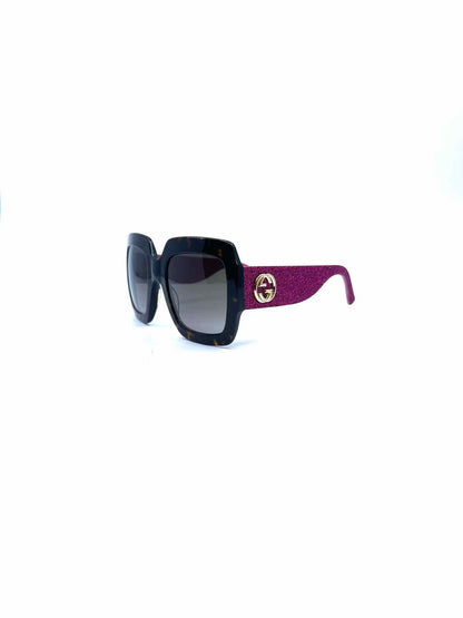 GUCCI Brown, Pink Square Tortious Sunglasses