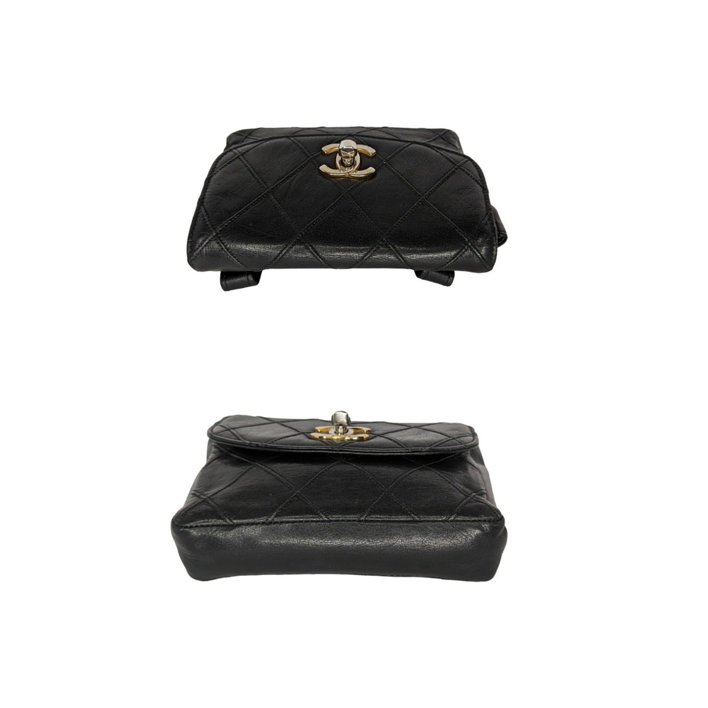 Chanel Vintage Lambskin Diamond Stitched Flap Waist Belt Bag