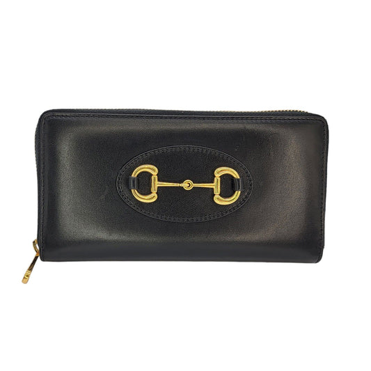 Gucci Black Calf Horsebit 1955 Continental Wallet