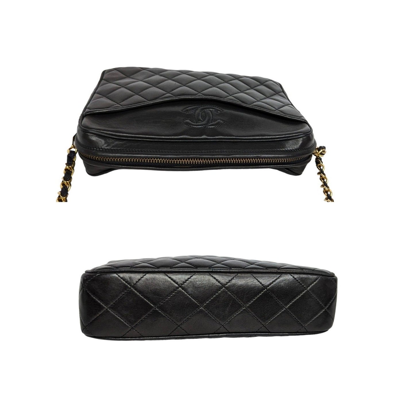 Chanel Vintage Quilted Lambskin CC Camera Tassel Bag