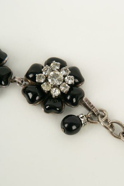 Collier camlias en pte de verre Chanel