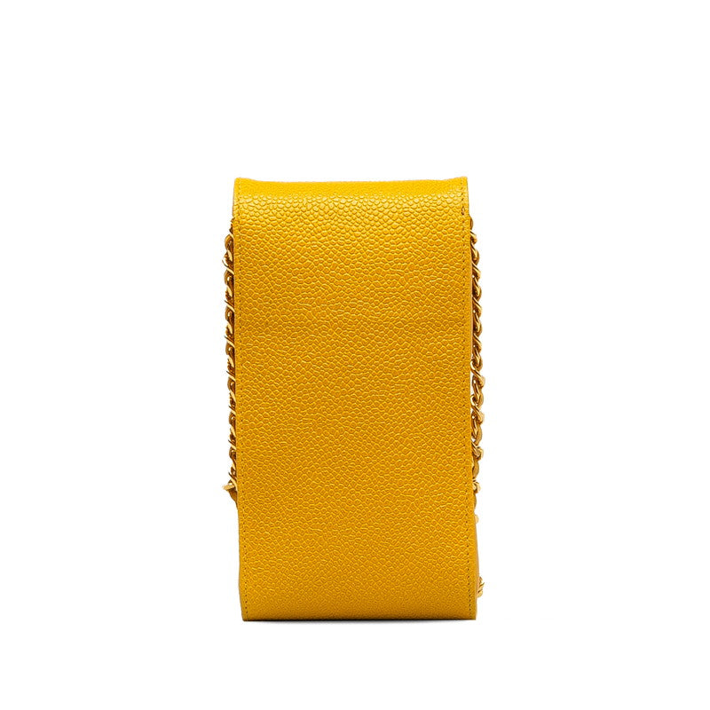 Chanel Caviar Skin Mini Pochette Crossbody Bag Yellow