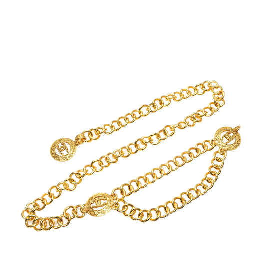 Gold Chanel Gold Plated CC Chain Belt