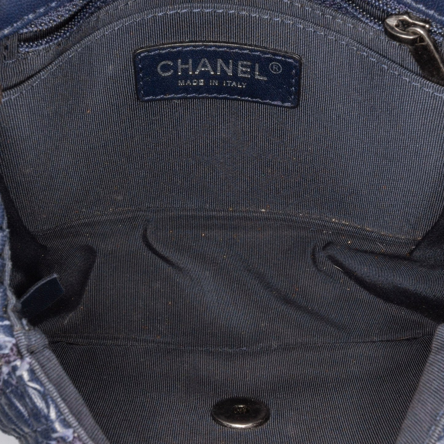 Blue Chanel Paris Seoul Mini Crochet Lambskin Single Flap Crossbody Bag