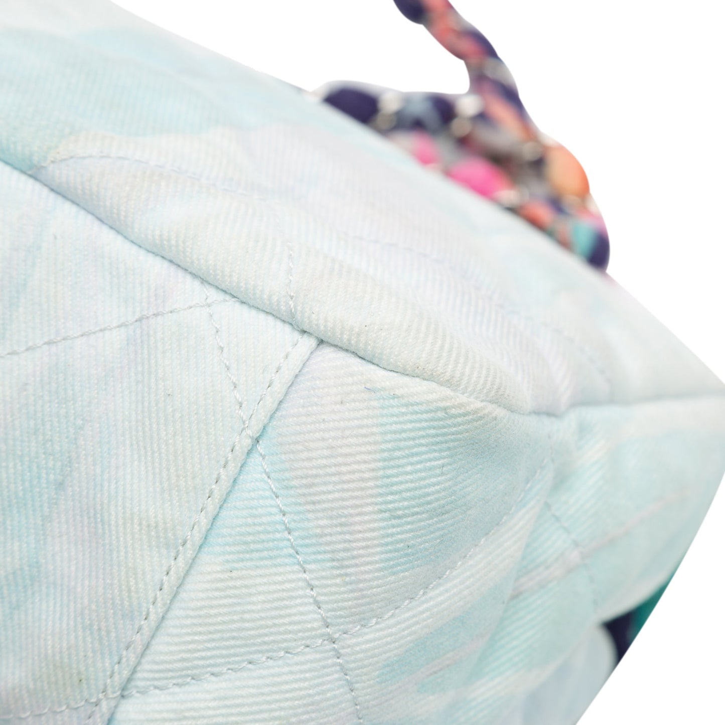 Blue Chanel Quilted Jungle Jeans Flap Shoulder Bag