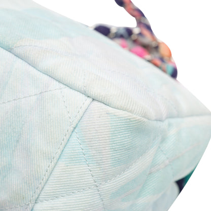 Blue Chanel Quilted Jungle Jeans Flap Shoulder Bag