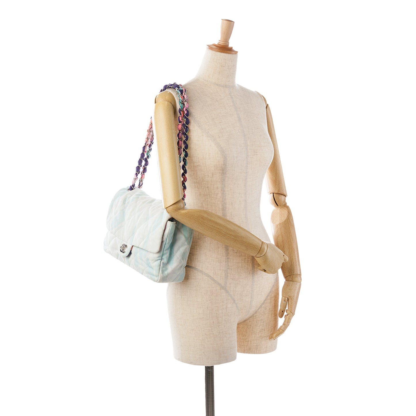 Blue Chanel Quilted Jungle Jeans Flap Shoulder Bag