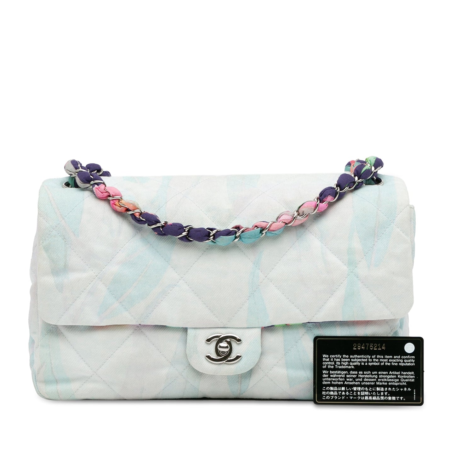 Blue Chanel Quilted Jungle Jeans Flap Shoulder Bag