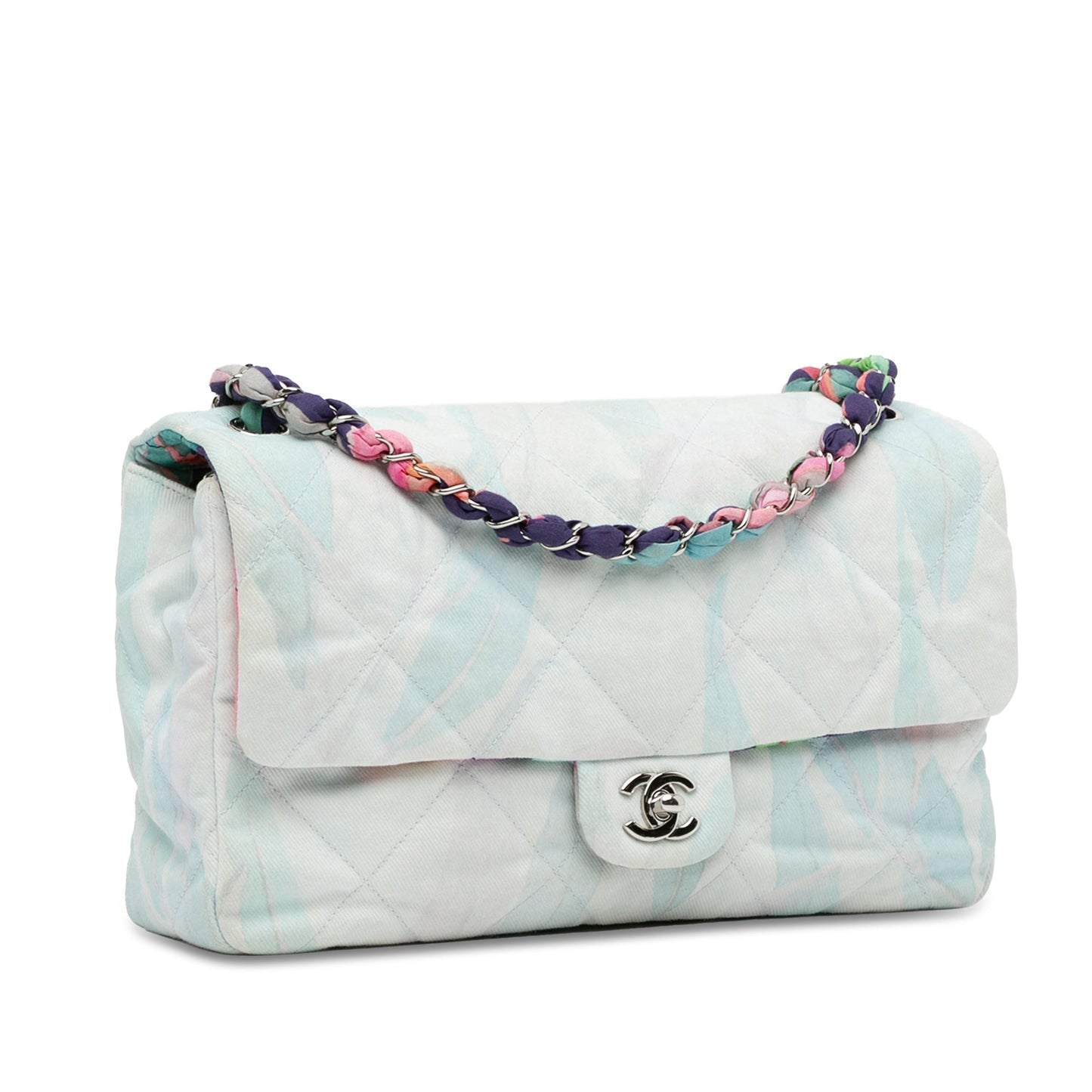 Blue Chanel Quilted Jungle Jeans Flap Shoulder Bag